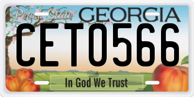 GA license plate CET0566