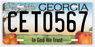 GA license plate CET0567