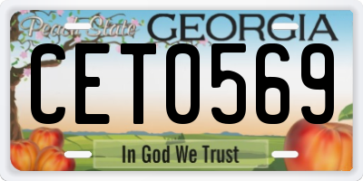 GA license plate CET0569