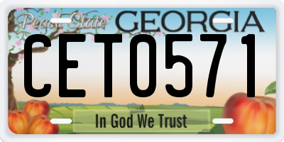 GA license plate CET0571