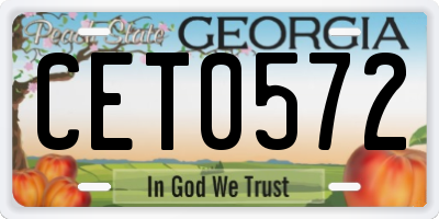 GA license plate CET0572