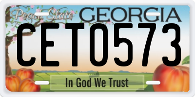 GA license plate CET0573