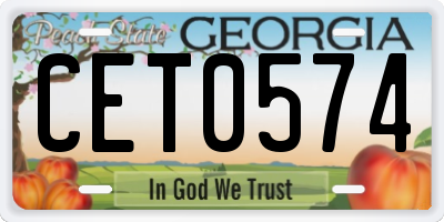 GA license plate CET0574