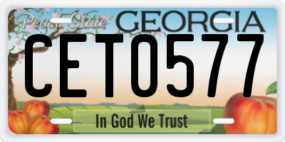 GA license plate CET0577