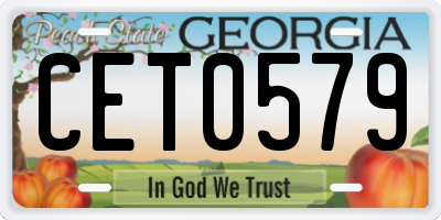 GA license plate CET0579