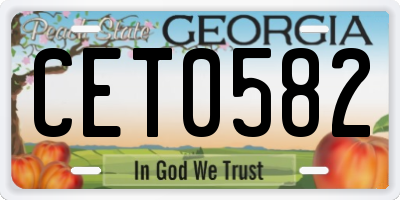 GA license plate CET0582