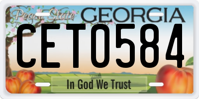 GA license plate CET0584