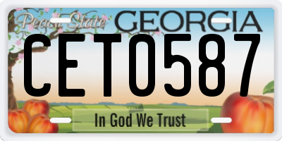 GA license plate CET0587