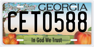 GA license plate CET0588