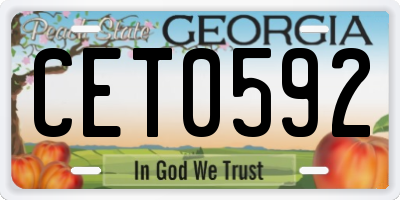 GA license plate CET0592