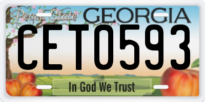 GA license plate CET0593