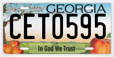 GA license plate CET0595
