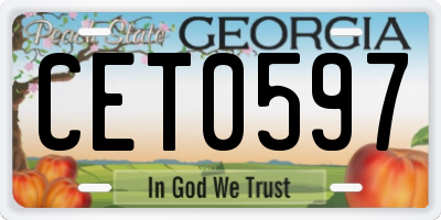 GA license plate CET0597