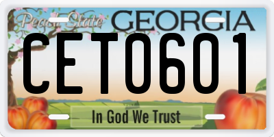 GA license plate CET0601