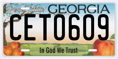 GA license plate CET0609