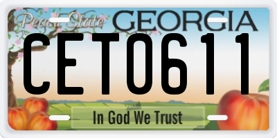 GA license plate CET0611