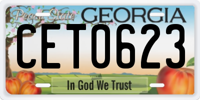 GA license plate CET0623