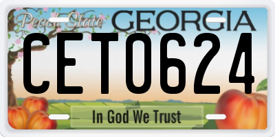 GA license plate CET0624
