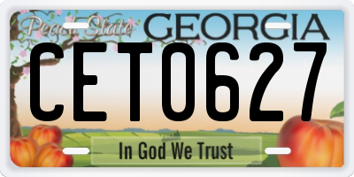 GA license plate CET0627