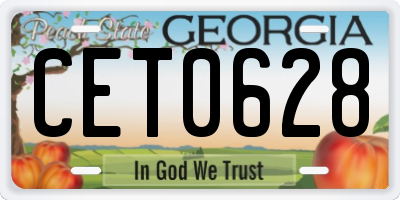 GA license plate CET0628