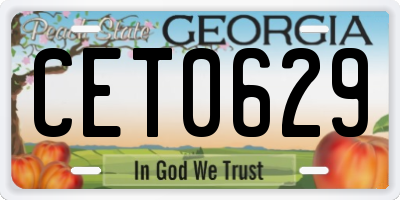 GA license plate CET0629