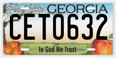 GA license plate CET0632