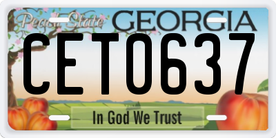 GA license plate CET0637