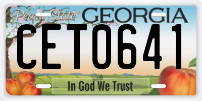 GA license plate CET0641