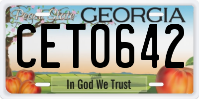 GA license plate CET0642