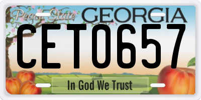 GA license plate CET0657