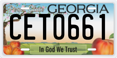 GA license plate CET0661