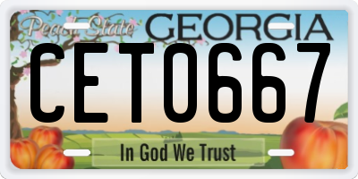 GA license plate CET0667