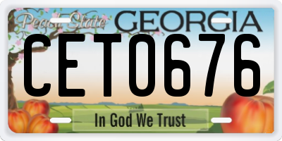 GA license plate CET0676