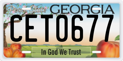 GA license plate CET0677