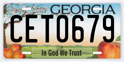 GA license plate CET0679