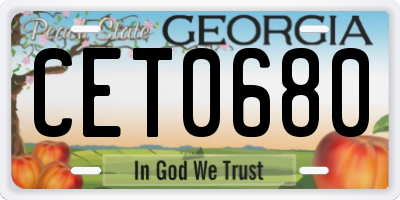 GA license plate CET0680