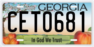 GA license plate CET0681