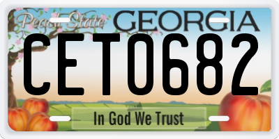 GA license plate CET0682