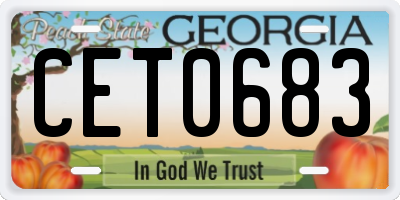 GA license plate CET0683