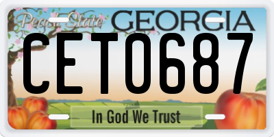 GA license plate CET0687