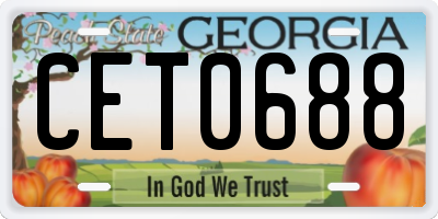 GA license plate CET0688