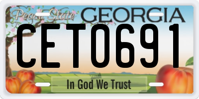 GA license plate CET0691