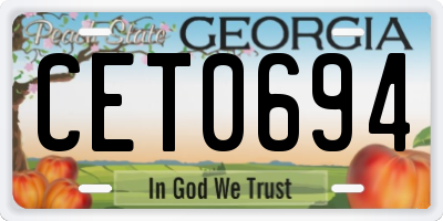 GA license plate CET0694