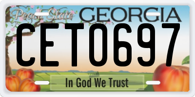 GA license plate CET0697