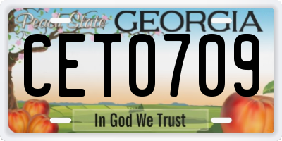 GA license plate CET0709