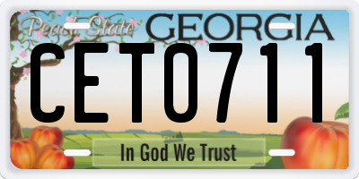 GA license plate CET0711