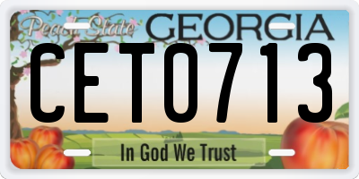 GA license plate CET0713