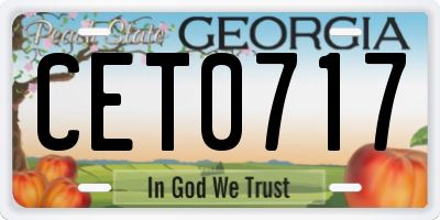 GA license plate CET0717