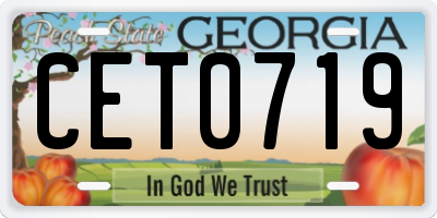 GA license plate CET0719