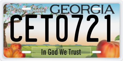 GA license plate CET0721